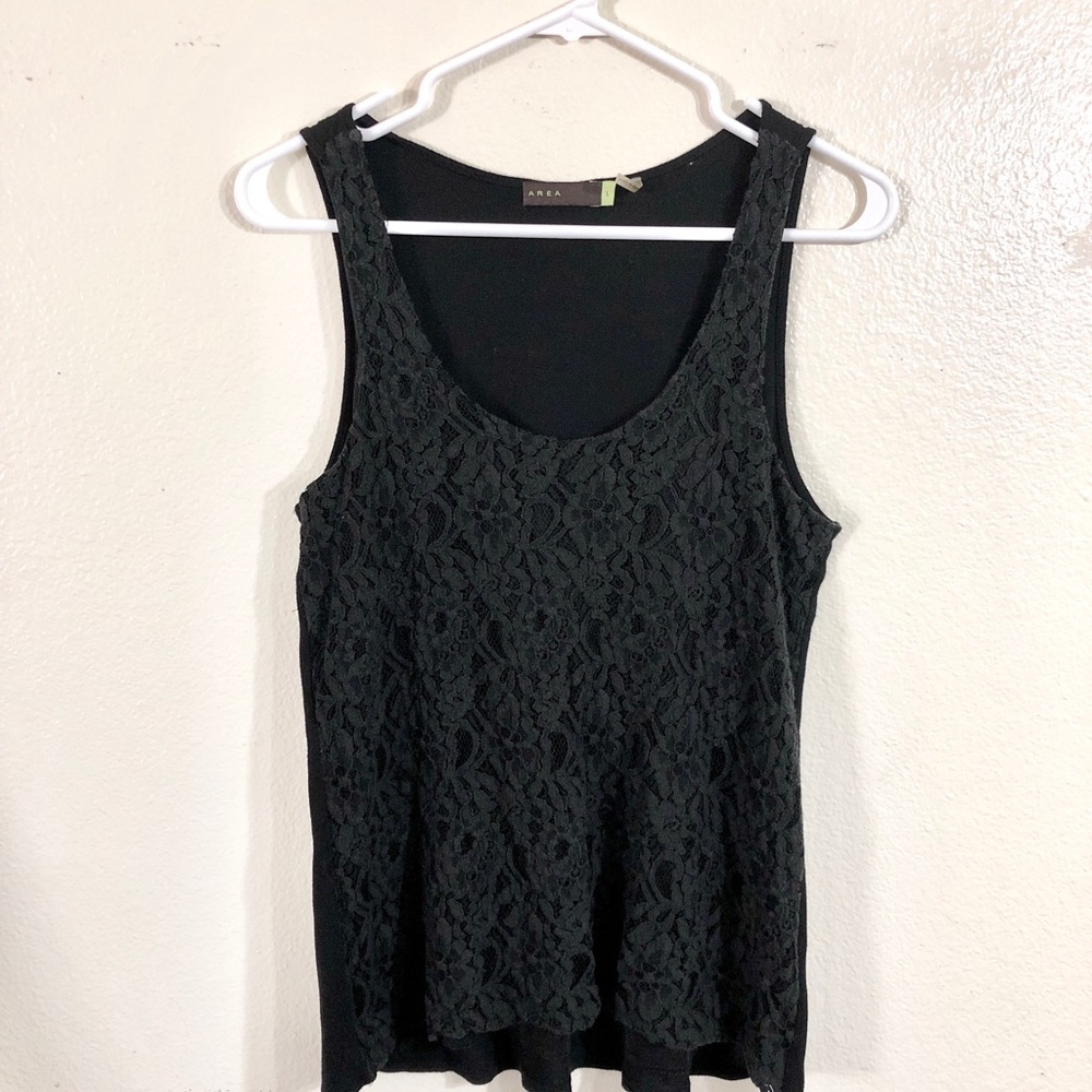 Lacy Black Tank